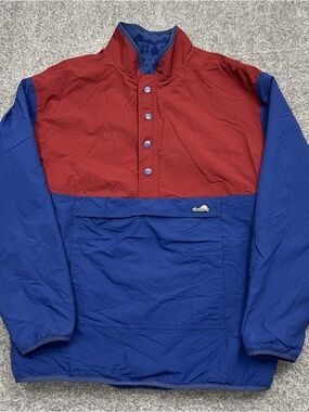 Vintage Chubbies Beach Club Jacket Red Blue Reversible Fleece Pullover Anorak